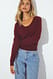 Red Strick-Cardigan mit Rundhalsausschnitt