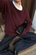 Burgundy Strickpullover aus Wollmischung mit Nahtdetail