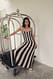 Beige Stripe Midirock mit Strickstreifen