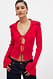 Red Geripptes Stricktop mit Schnürung