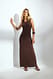 Dark Brown Strickkleid mit fließendem Schnitt und V-Ausschnitt