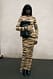 Zebra Maxikleid aus Wollmischung