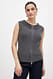 Grey Ärmelloses Stricktop mit Reißverschluss