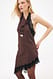 Brown Neckholder-Kleid mit Spitzendetail