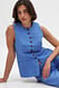 Blue Weste mit Knopfleiste aus Leinenmischung