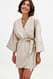 Black Kaftan-Wickel-Minikleid aus Leinenmischung