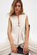 Beige Plissee-Top aus Leinenmischung