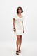 Beige Minikleid aus Leinen-Mix mit Puffärmeln