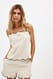 Light Beige Shorts aus Leinenmischung mit Muschelkante