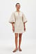 Beige tailliertes Minikleid aus Leinenmischung