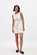 Cream Minikleid mit Weste aus Leinenmischung
