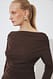 Offwhite drapiertes Langarm-Jersey-Oberteil
