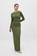 Dark Green Langarm-Maxikleid