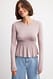 Mauve Langärmliges Smock-Top