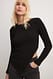 Black Langärmeliges strukturiertes Jersey-Top