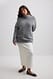 Beige Langer Rollkragen-Strickpullover
