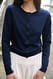 Navy Feiner Strickcardigan
