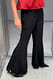 Black Schlaghose mit niedriger Taille