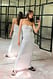 Black Stripe Maxi-Röhrenkleid mit Drehung vorne