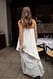 Offwhite drapiertes Mesh-Tubenkleid