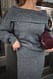 Dark Grey schulterfreier Strickpullover