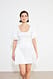 White Minikleid mit Puffärmeln und Rüschendetail