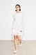 Offwhite langärmeliges Minikleid mit Rüschen