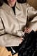 Beige geflochtene PU-Jacke