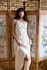 Cream Maxikleid mit Fransen und Nahtdetail