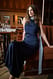 Navy Maxikleid mit Kragendetail
