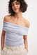 Light Blue Schulterfreies Oberteil