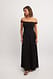 Black Schulterfreies Maxikleid aus Leinenmischung