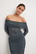 Dark Grey Schulterfreies Mesh-Oberteil