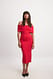 Red Schulterfreies geripptes Midikleid