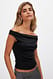 Offwhite schulterfreies Wasserfall-Top