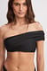 Black Einseitig schulterfreies Bikini-Top