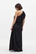 Black Einseitig schulterfreies Maxikleid mit Rüschen