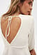 Apricot Bluse mit offenem Rücken und Ballonärmeln