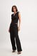 Black Overlap Sleeveless Top
