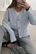 Dusty Blue Oversize Strick-Cardigan