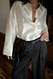 Cream Oversize-Hemd aus Rayon
