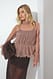 Brown Bluse mit Peplum