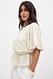 Offwhite drapiertes Peplum-Top
