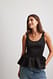 Black Peplum Jersey-Top