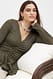 Khaki strukturiertes Peplum-Top