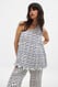 Flower Print plissiertes One-Shoulder-Top
