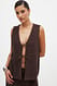 Brown lange Plissee-Weste