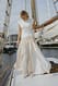 Beige/White plissierter Maxirock
