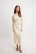 Off White Maxirock mit Plissee-Volantdetail