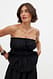 Beige Plissee-Smock-Bandeau-Top